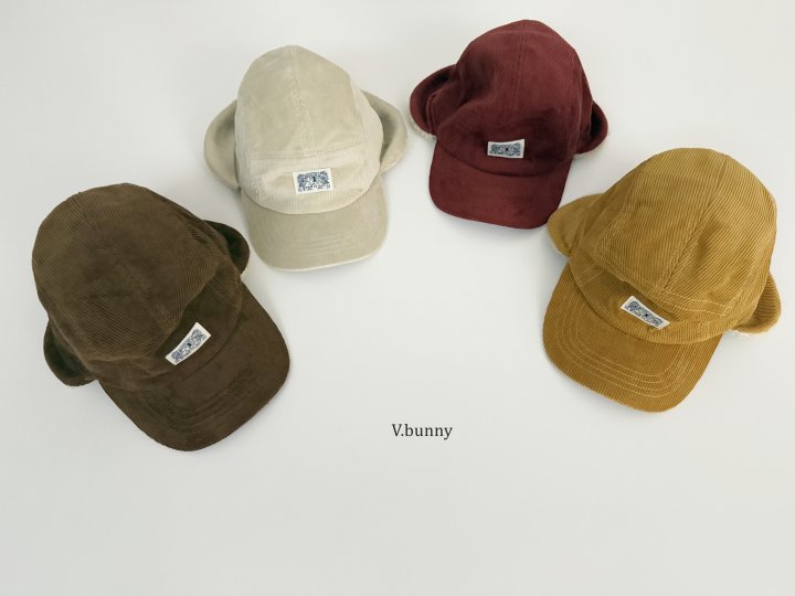 V Bunny - Korean Children Fashion - #designkidswear - Corduroy Earflap Cap - 3