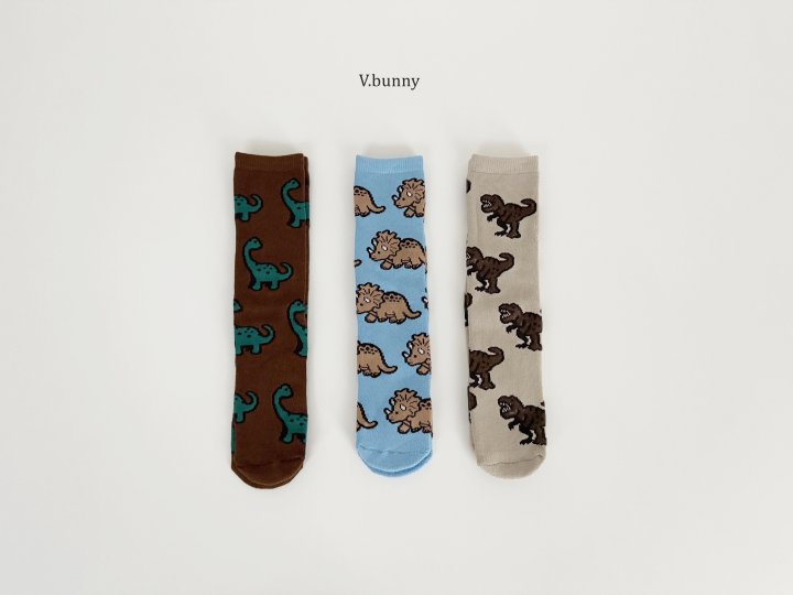 V Bunny - Korean Children Fashion - #designkidswear - Dino Socks Set