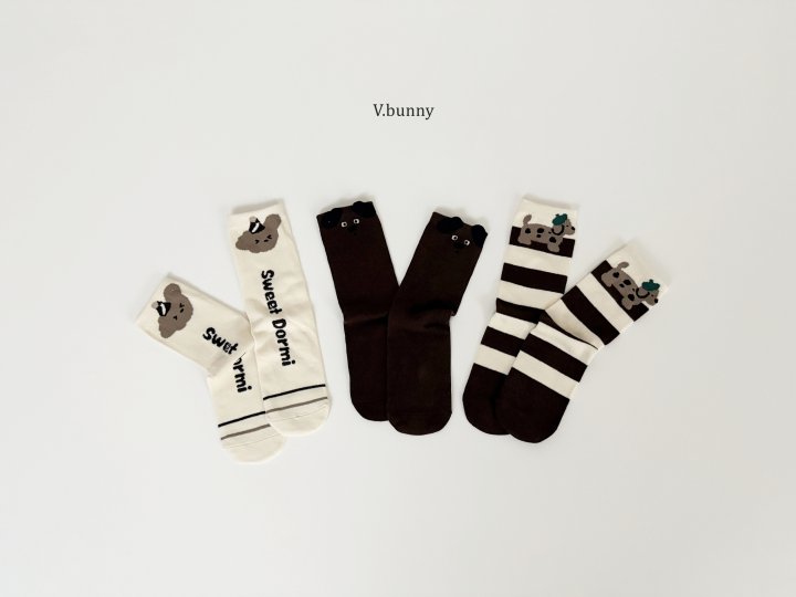 V Bunny - Korean Children Fashion - #discoveringself - Dormi Socks Set - 10