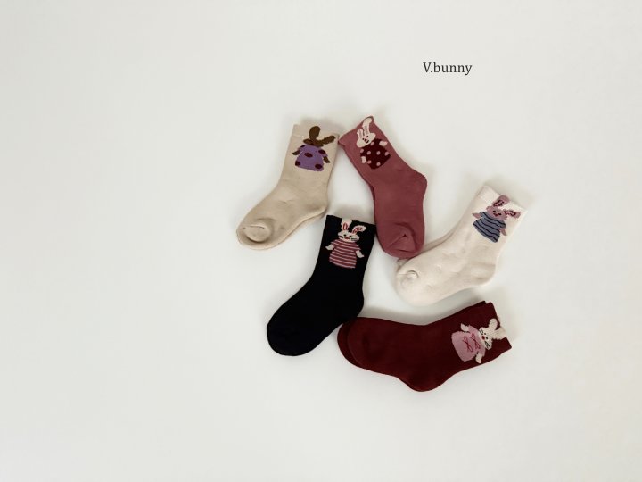 V Bunny - Korean Children Fashion - #discoveringself - One-piece Socks Set - 2