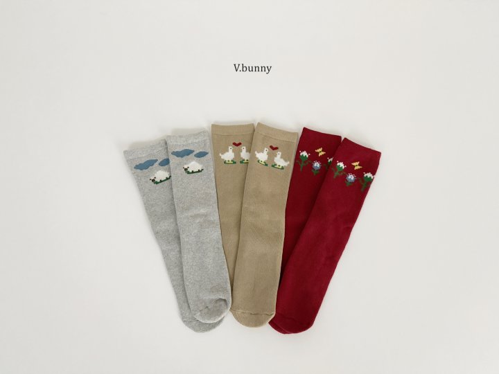 V Bunny - Korean Children Fashion - #discoveringself - Heart Duck Socks Set - 11