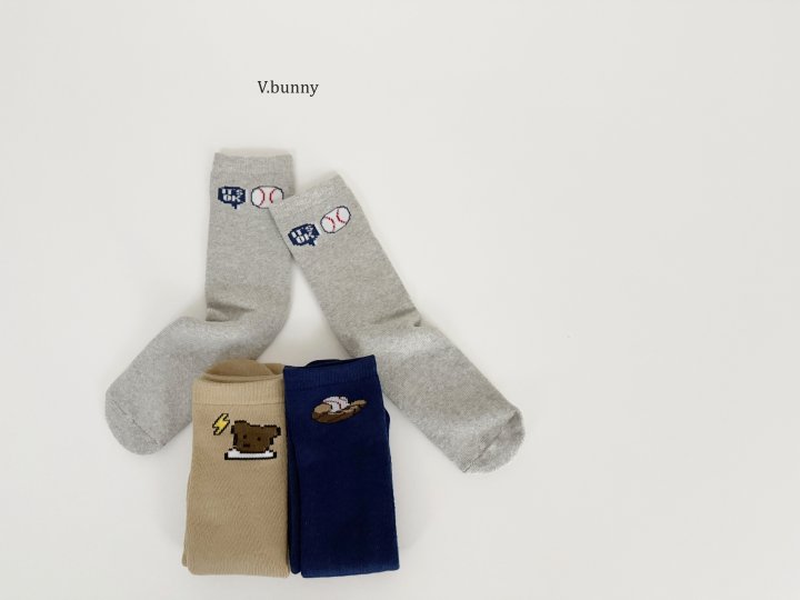 V Bunny - Korean Children Fashion - #discoveringself - Glove Ball Socks Set - 3