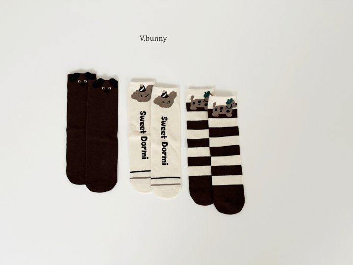 V Bunny - Korean Children Fashion - #fashionkids - Dormi Socks Set - 11
