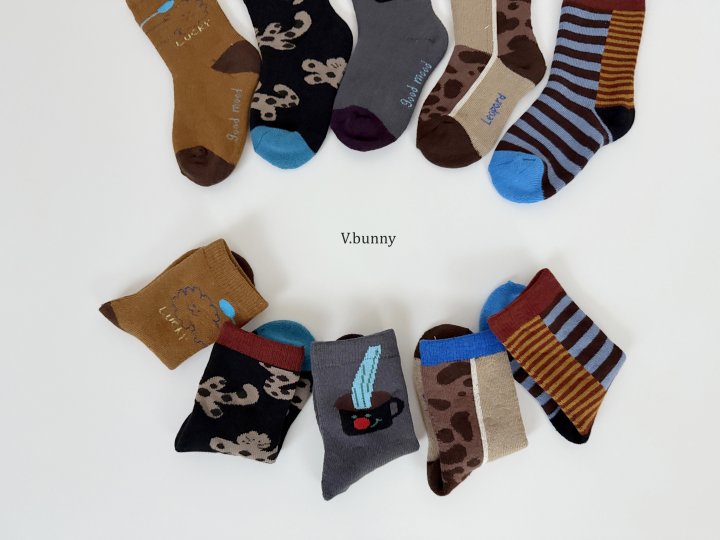 V Bunny - Korean Children Fashion - #fashionkids - Leo Socks Set - 5