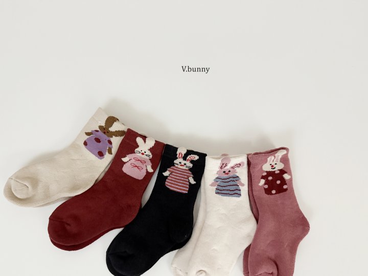 V Bunny - Korean Children Fashion - #fashionkids - One-piece Socks Set - 3