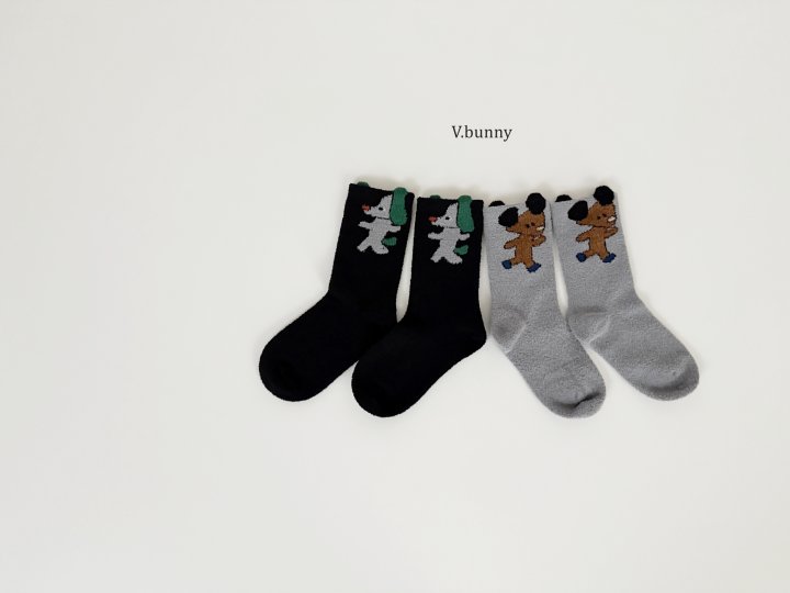 V Bunny - Korean Children Fashion - #fashionkids - Fody Socks Set - 10