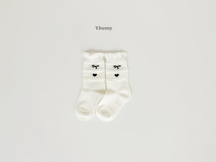V Bunny - Korean Children Fashion - #fashionkids - Heart Socks Set - 5
