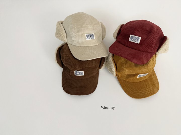 V Bunny - Korean Children Fashion - #fashionkids - Corduroy Earflap Cap - 5