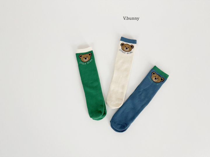 V Bunny - Korean Children Fashion - #fashionkids - Smile Bear Socks Set - 2