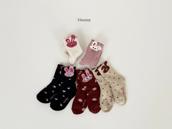 V Bunny - Korean Children Fashion - #kidsshorts - Star Bunny Socks Set - 2