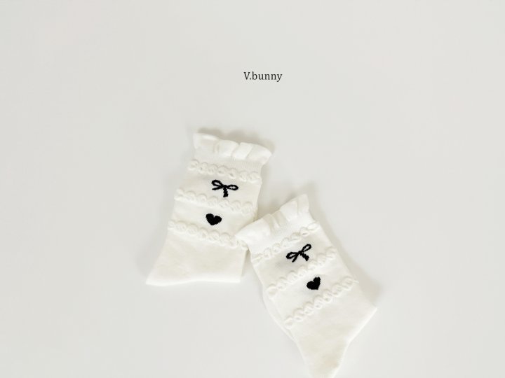 V Bunny - Korean Children Fashion - #kidsshorts - Heart Socks Set - 6