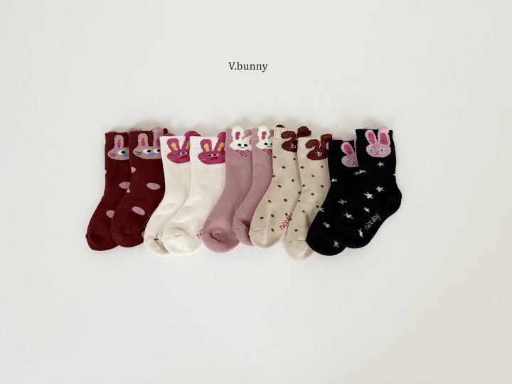 V Bunny - Korean Children Fashion - #kidsstore - Star Bunny Socks Set - 3