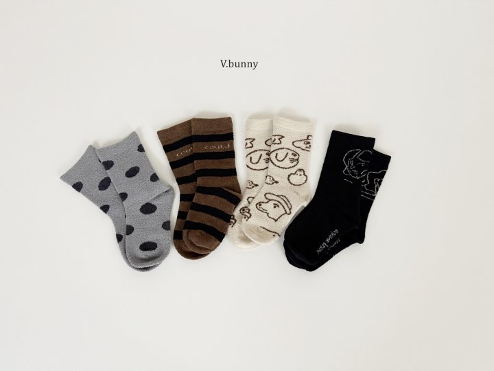 V Bunny - Korean Children Fashion - #kidsstore - Cood Socks Set - 11