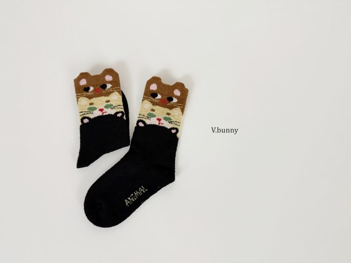 V Bunny - Korean Children Fashion - #kidsstore - Cat Socks Set - 7