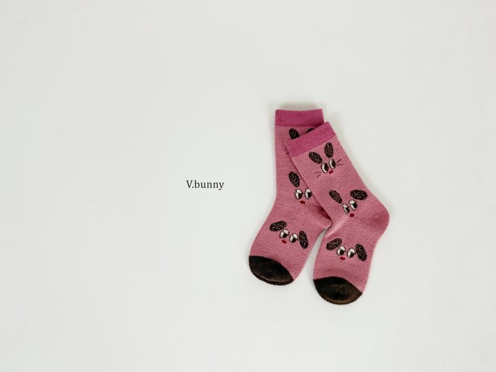 V Bunny - Korean Children Fashion - #kidsstore - Bunny Choco Socks Set - 5