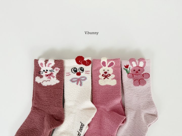 V Bunny - Korean Children Fashion - #kidsshorts - Bunny Socks Set - 4