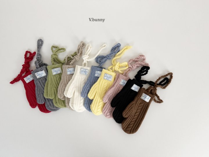 V Bunny - Korean Children Fashion - #kidsstore - Rope Mittens - 3