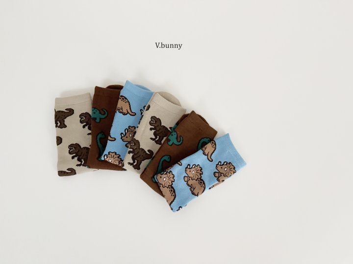 V Bunny - Korean Children Fashion - #kidsstore - Dino Socks Set - 5