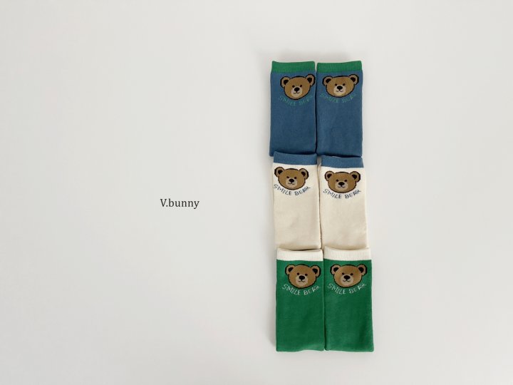 V Bunny - Korean Children Fashion - #kidsshorts - Smile Bear Socks Set - 4