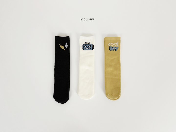 V Bunny - Korean Children Fashion - #kidsstore - Cool Boy Socks Set