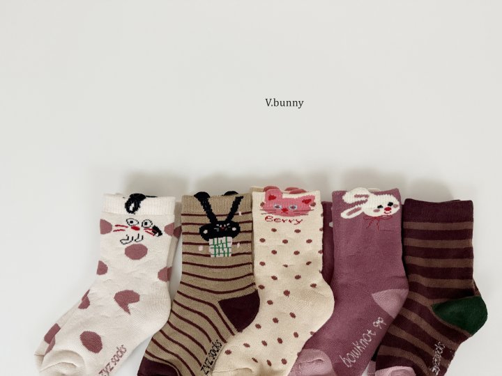 V Bunny - Korean Children Fashion - #kidzfashiontrend - Berry Dot Socks Set - 3