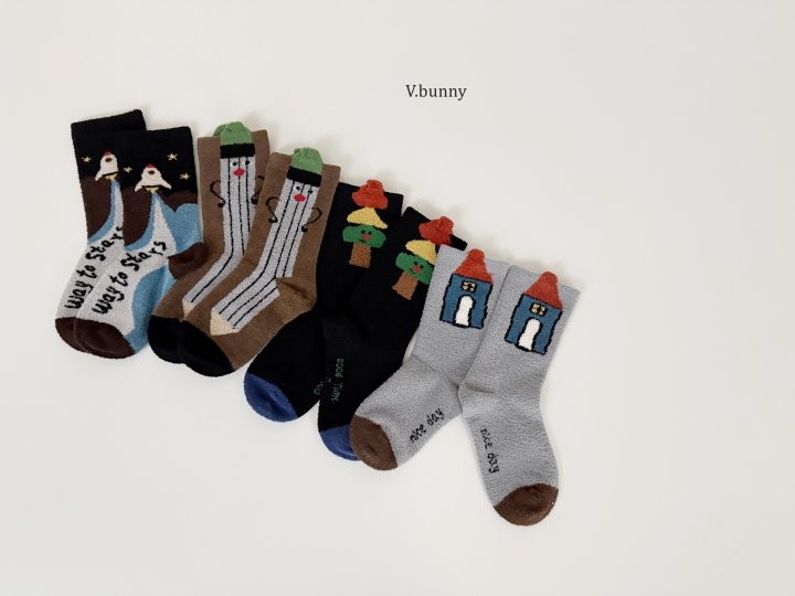 V Bunny - Korean Children Fashion - #kidzfashiontrend - Spaceship Socks Set - 10