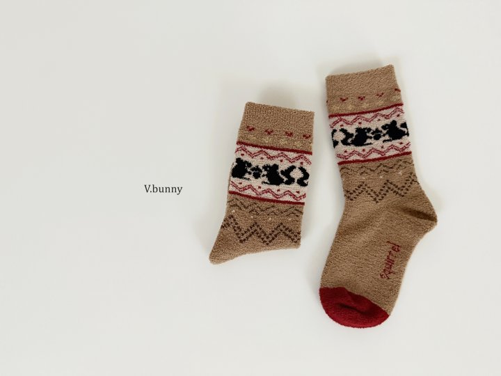 V Bunny - Korean Children Fashion - #kidzfashiontrend - Jacquard Socks Set - 9