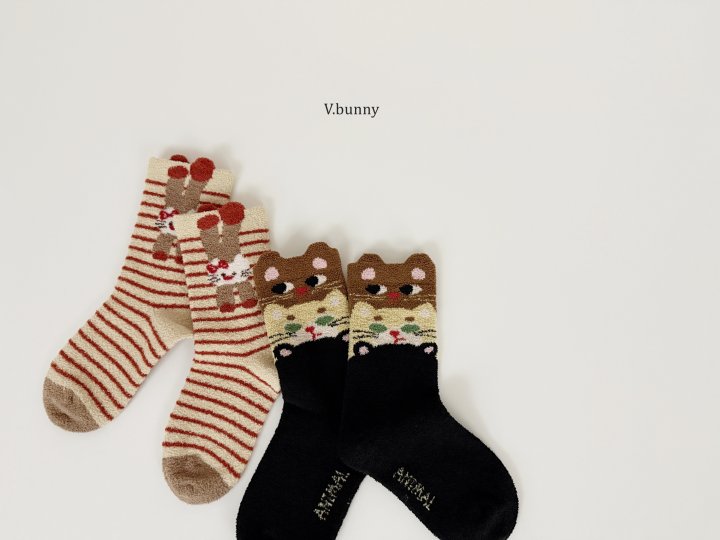 V Bunny - Korean Children Fashion - #kidzfashiontrend - Cat Socks Set - 8