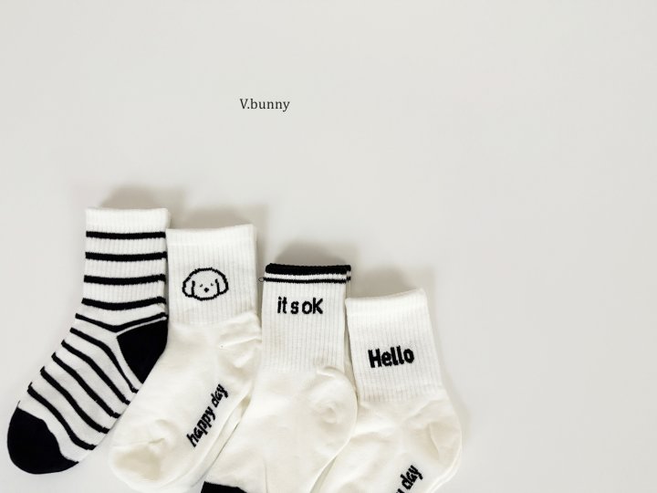 V Bunny - Korean Children Fashion - #kidzfashiontrend - It's Okay Socks Set - 3