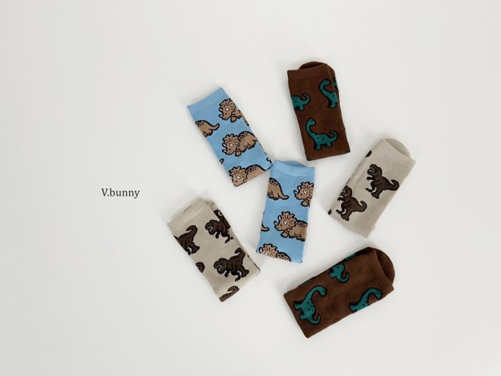 V Bunny - Korean Children Fashion - #kidzfashiontrend - Dino Socks Set - 6