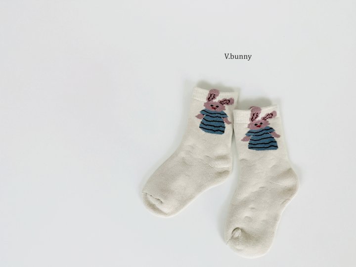 V Bunny - Korean Children Fashion - #littlefashionista - One-piece Socks Set - 8