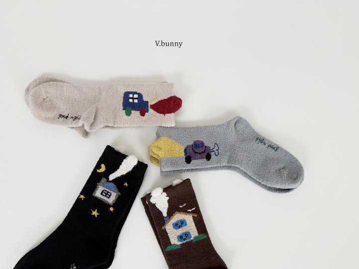 V Bunny - Korean Children Fashion - #littlefashionista - High Beam Socks Set - 2
