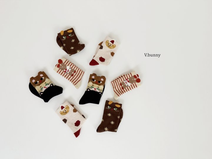 V Bunny - Korean Children Fashion - #littlefashionista - Cat Socks Set - 10
