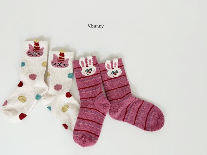 V Bunny - Korean Children Fashion - #littlefashionista - Bunny Choco Socks Set - 8