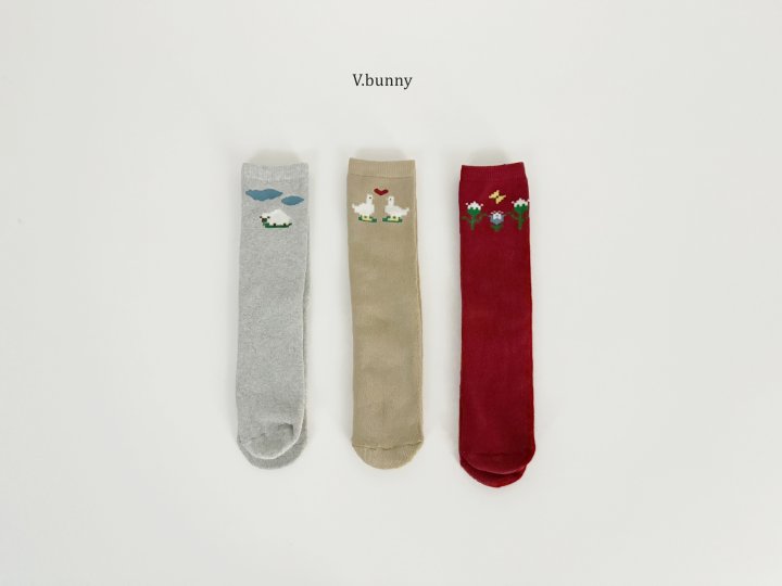 V Bunny - Korean Children Fashion - #littlefashionista - Heart Duck Socks Set