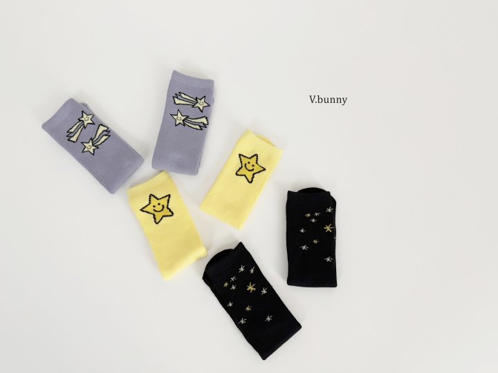 V Bunny - Korean Children Fashion - #littlefashionista - Shooting Star Socks Set - 3