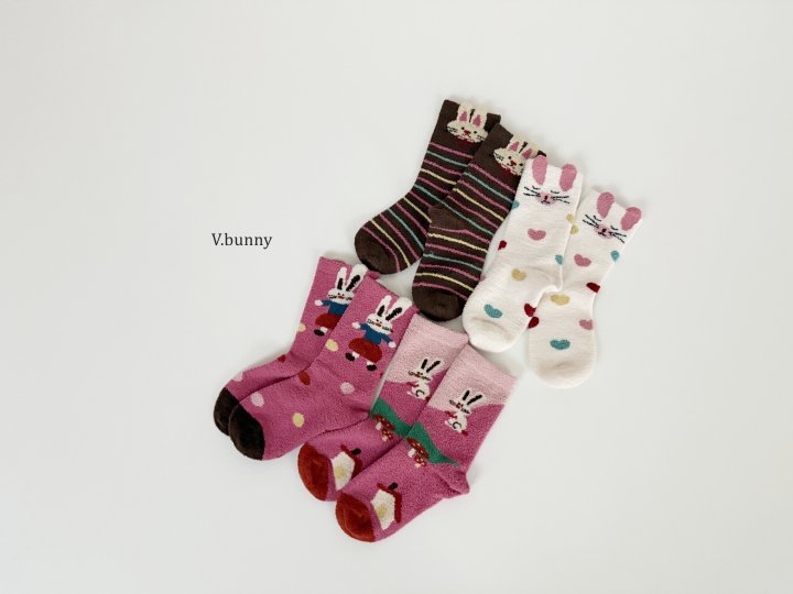 V Bunny - Korean Children Fashion - #magicofchildhood - Alto Socks Set - 10