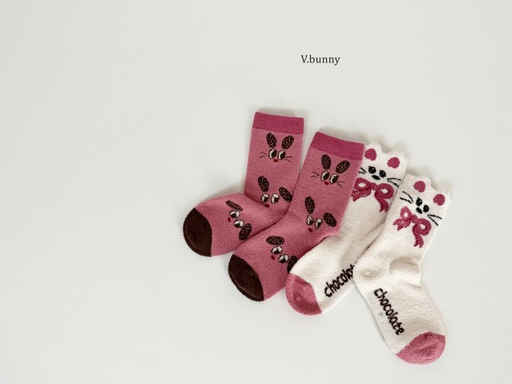 V Bunny - Korean Children Fashion - #magicofchildhood - Bunny Choco Socks Set - 9