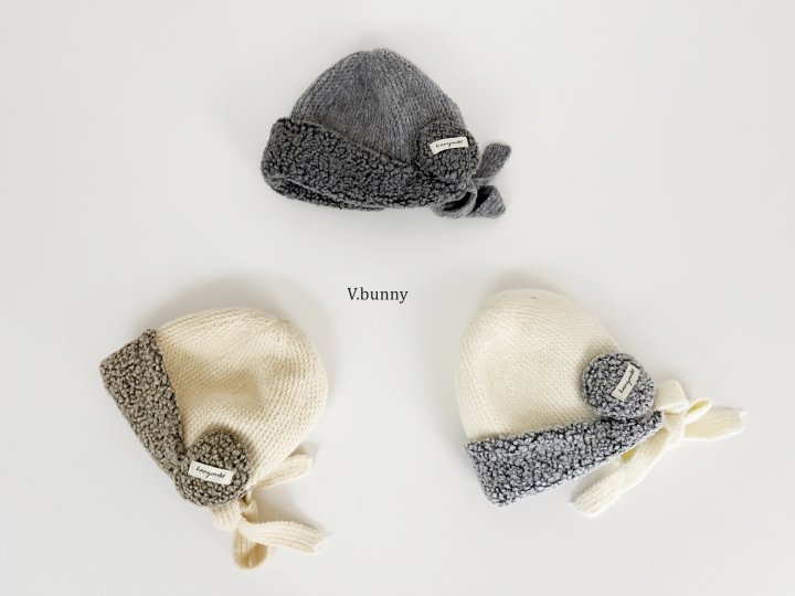 V Bunny - Korean Children Fashion - #littlefashionista - Knit Fleece Hat - 4