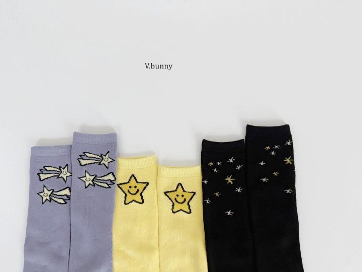 V Bunny - Korean Children Fashion - #littlefashionista - Shooting Star Socks Set - 4