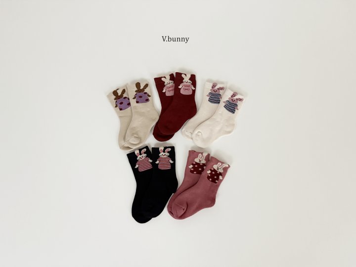 V Bunny - Korean Children Fashion - #minifashionista - One-piece Socks Set - 10