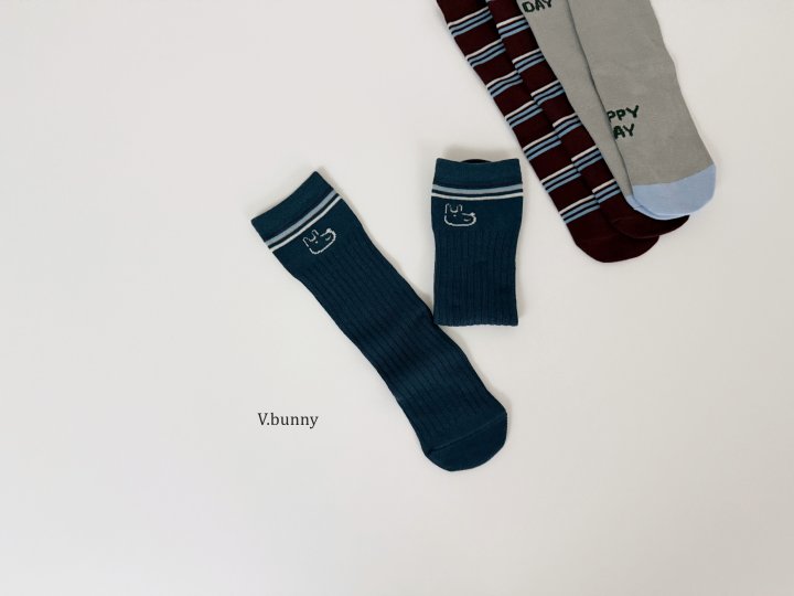V Bunny - Korean Children Fashion - #minifashionista - Stripe Happy Socks Set - 4