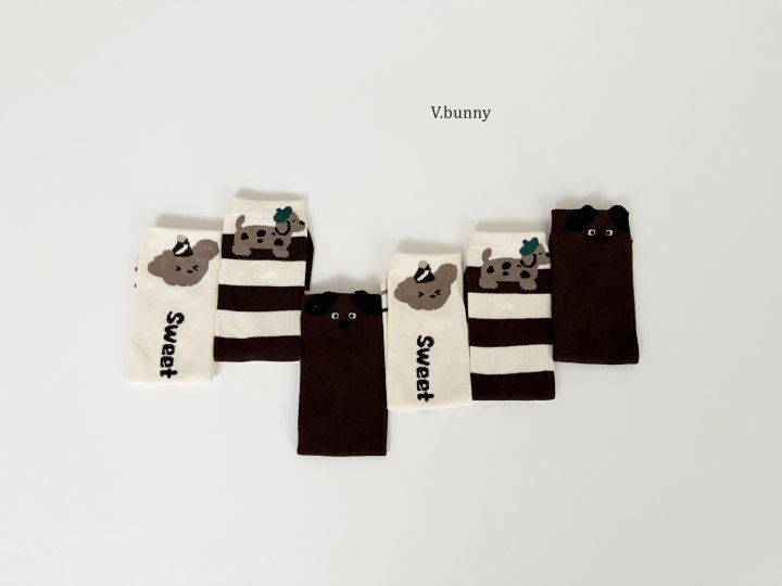 V Bunny - Korean Children Fashion - #prettylittlegirls - Dormi Socks Set - 3