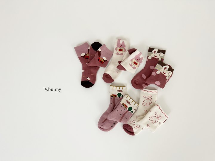 V Bunny - Korean Children Fashion - #prettylittlegirls - House Socks Set - 10
