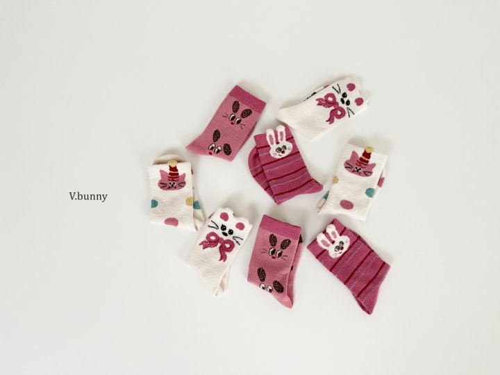 V Bunny - Korean Children Fashion - #prettylittlegirls - Bunny Choco Socks Set - 11