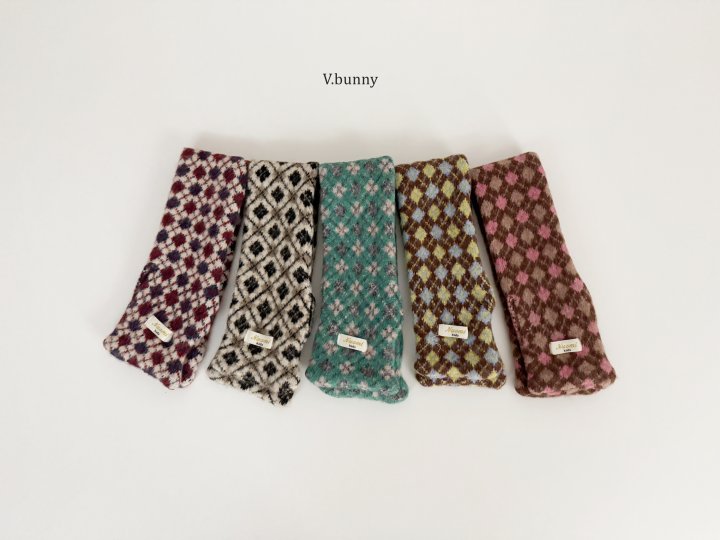 V Bunny - Korean Children Fashion - #prettylittlegirls - Argyle Muffler - 12