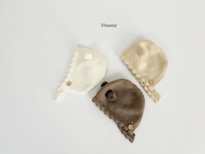 V Bunny - Korean Children Fashion - #prettylittlegirls - Knit Pom Bonnet Hat - 2