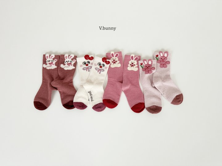 V Bunny - Korean Children Fashion - #todddlerfashion - Bunny Socks Set - 11