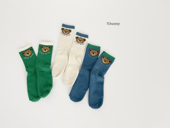 V Bunny - Korean Children Fashion - #todddlerfashion - Smile Bear Socks Set - 11