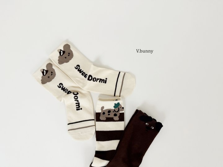 V Bunny - Korean Children Fashion - #toddlerclothing - Dormi Socks Set - 5